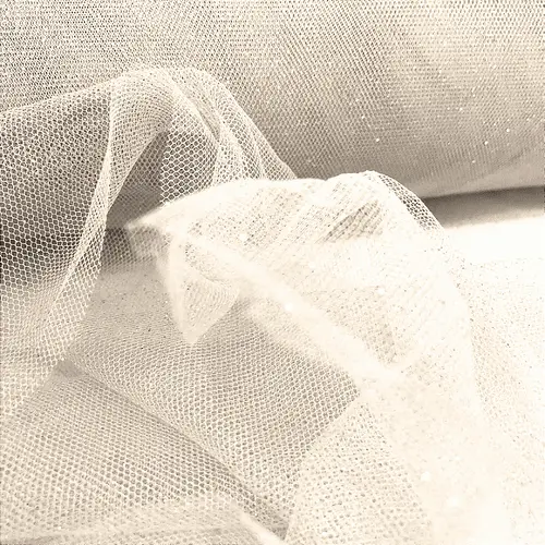 Tule Glitter - Creme - 1,47m de Largura
