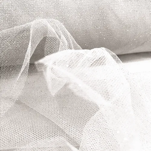 Tule Glitter - Off White - 1,47m de Largura