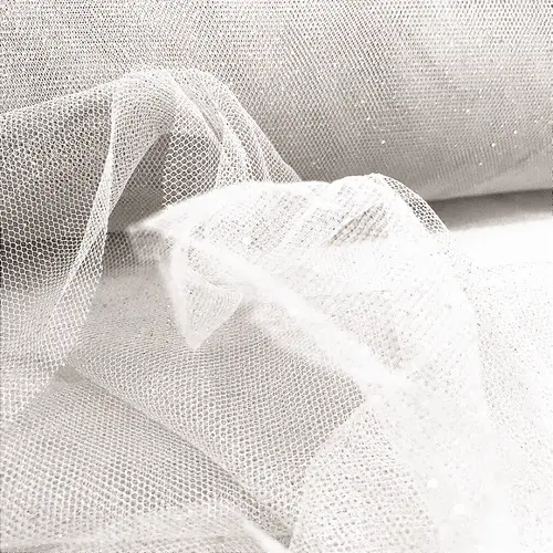 Tule Glitter - Off White - 1,47m de Largura