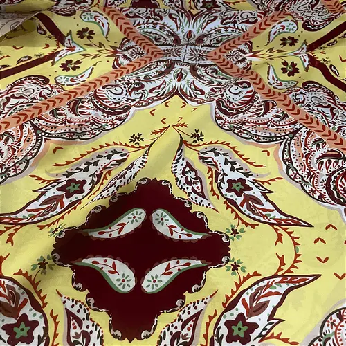 Tecido Viscose Estampada - Abstrato Amarelo - 1,47m de Largura | Leveza, Frescor e Caimento Fluido