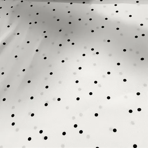 Tecido Viscose Estampada - Poá Preto Fundo Branco - 1,47m de Largura  | Poá 1cm | Leveza, Frescor e Caimento Fluido