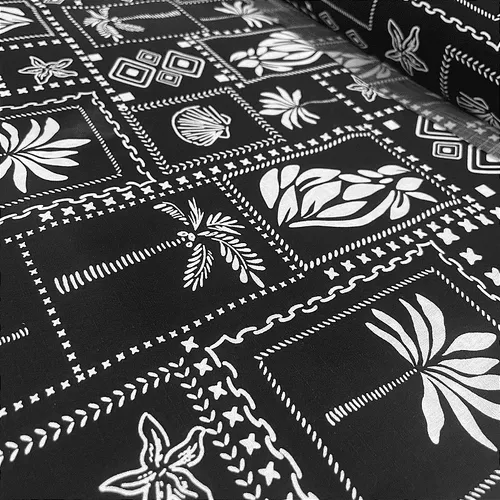 Tecido Viscolinho Estampado - Retrato Folhagem Preto - 1,50m de Largura | Toque Macio e Caimento Perfeito
