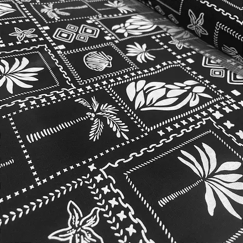 Tecido Viscolinho Estampado - Retrato Folhagem Preto - 1,50m de Largura | Toque Macio e Caimento Perfeito