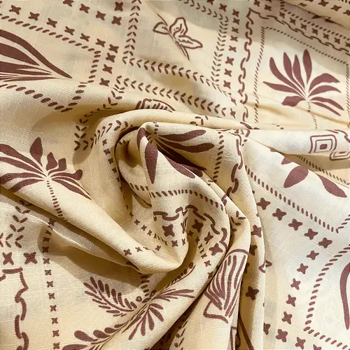 Tecido Viscolinho Estampado - Retrato Folhagem Amarelo - 1,50m de Largura | Toque Macio e Caimento Perfeito