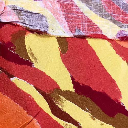 Tecido Viscolinho Estampado - Abstrato Marsala - 1,50m de Largura | Toque Macio e Caimento Perfeito