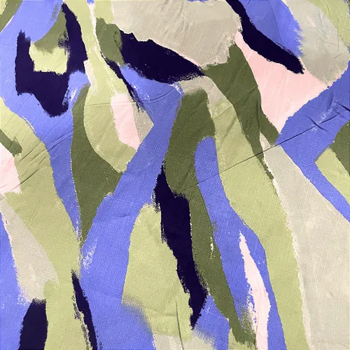 Tecido Viscolinho Estampado - Abstrato Azulado - 1,50m de Largura | Toque Macio e Caimento Perfeito