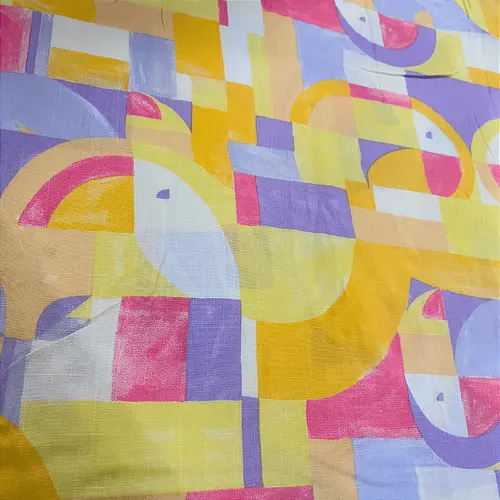 Tecido Viscolinho Estampado - Geométrico Rosado - 1,50m de Largura | Toque Macio e Caimento Perfeito