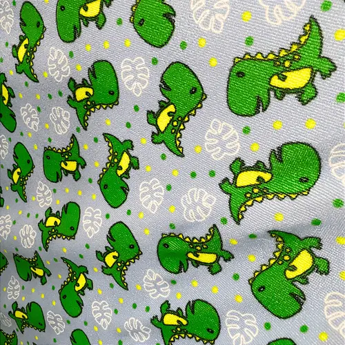 Tecido Atoalhado de Microfibra Estampado - Dinossauro - 1,47m de Largura | Alta Absorção e Secagem Rápida