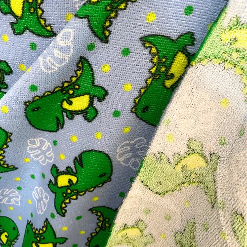 Tecido Atoalhado de Microfibra Estampado - Dinossauro - 1,47m de Largura | Alta Absorção e Secagem Rápida