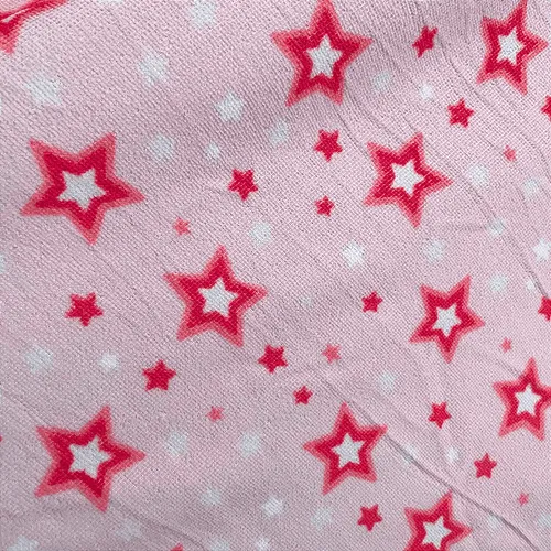 Tecido Atoalhado de Microfibra Estampado - Estrela Rosa - 1,47m de Largura | Alta Absorção e Secagem Rápida