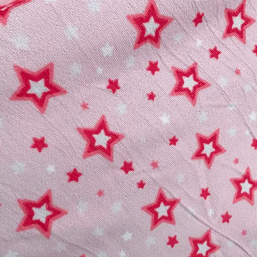 Tecido Atoalhado de Microfibra Estampado - Estrela Rosa - 1,47m de Largura | Alta Absorção e Secagem Rápida