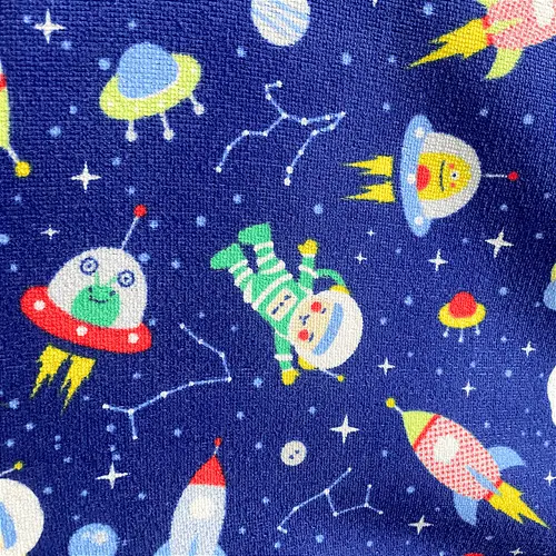 Tecido Atoalhado de Microfibra Estampado - Espaço Sideral - 1,47m de Largura | Alta Absorção e Secagem Rápida