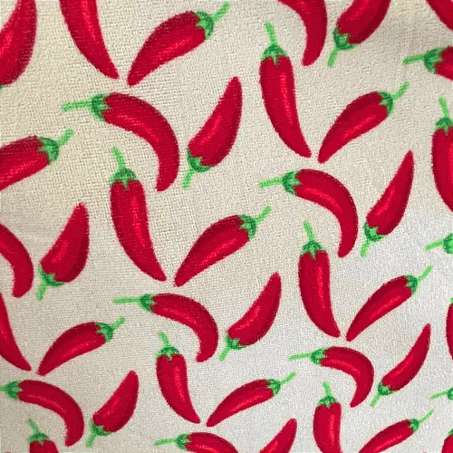 Tecido Atoalhado de Microfibra Estampado - Pimenta - 1,47m de Largura | Alta Absorção e Secagem Rápida