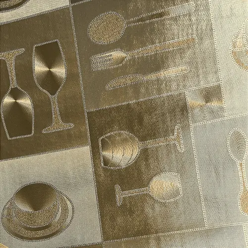 Plástico Térmico Metalizado - Talheres Dourado - 1,40m de Largura