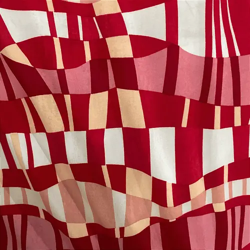 Liganete Estampada - Geométrico Ilusão Vermelho - 1,60m de Largura