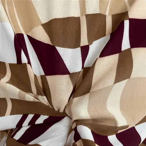 Liganete Estampada - Geométrico Ilusão Marrom - 1,60m de Largura