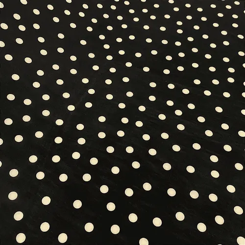 Liganete Estampada - Preto Poá Branco - 1,60m de Largura