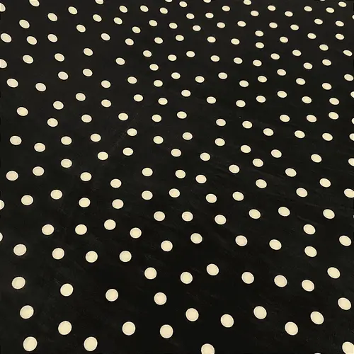 Liganete Estampada - Preto Poá Branco - 1,60m de Largura