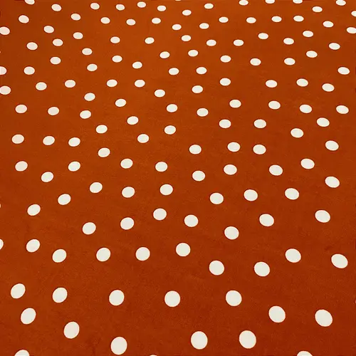 Liganete Estampada - Terracota Poá Branco - 1,60m de Largura