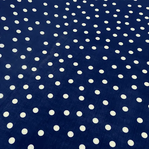 Liganete Estampada - Azul Poá Branco - 1,60m de Largura