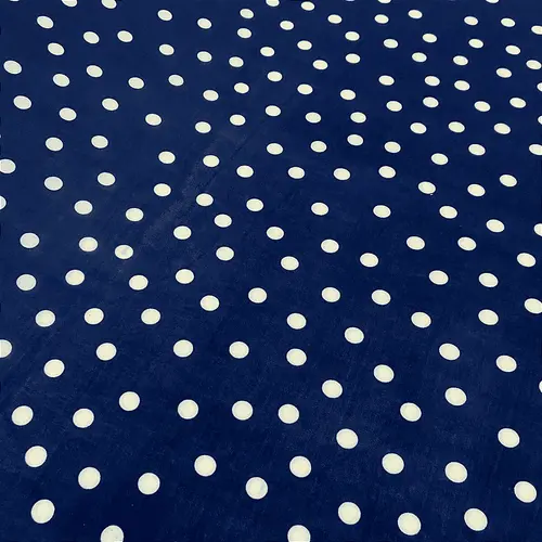 Liganete Estampada - Azul Poá Branco - 1,60m de Largura