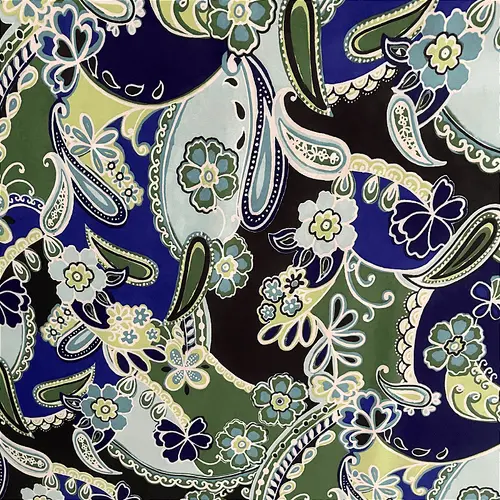 Liganete Estampada - Indiana Azul Royal - 1,60m de Largura