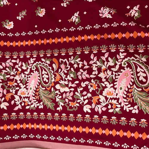 Liganete Estampada - Composê Vermelho Barrado dos 2 Lados - 1,60m de Largura
