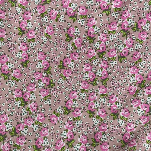 Liganete Estampada - Floral Miudo Rosa - 1,60m de Largura