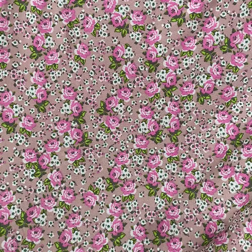 Liganete Estampada - Floral Miudo Rosa - 1,60m de Largura