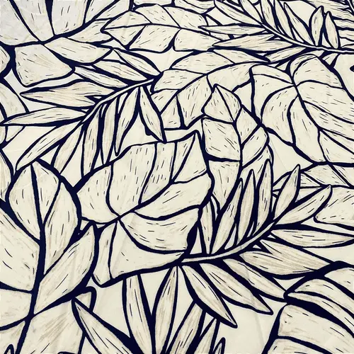 Crepe Estampado Havana - Costela de Adão Azul - 1,50m de Largura