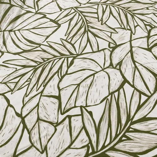 Crepe Estampado Havana - Costela de Adão Verde - 1,50m de Largura