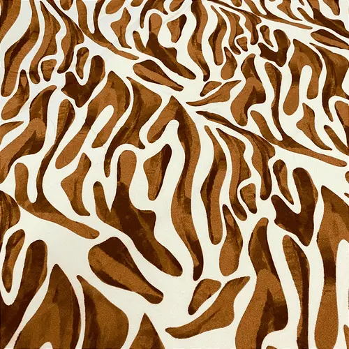Crepe Estampado Havana - Ondas Marrom - 1,50m de Largura