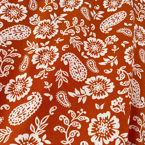 Crepe Estampado Havana - Indiana Terracota - 1,50m de Largura