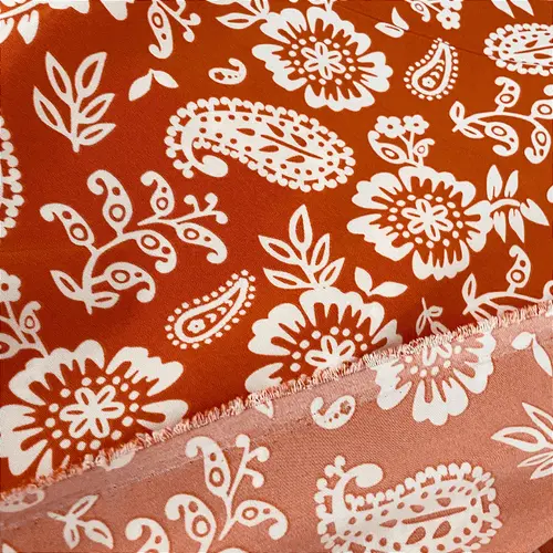 Crepe Estampado Havana - Indiana Terracota - 1,50m de Largura