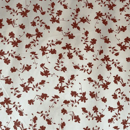 Crepe Estampado Havana - Floral Miudo Marrom - 1,50m de Largura