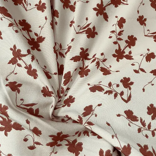 Crepe Estampado Havana - Floral Miudo Marrom - 1,50m de Largura