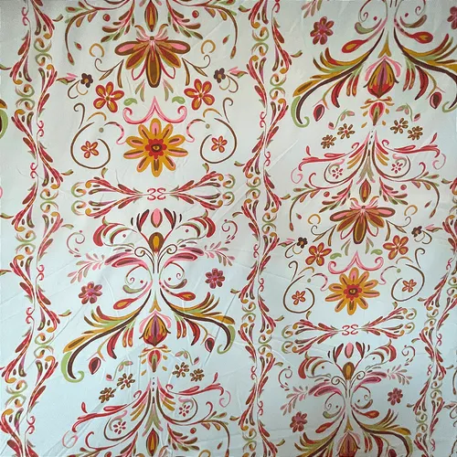 Crepe Estampado Havana - Arabesco Bege Claro - 1,50m de Largura
