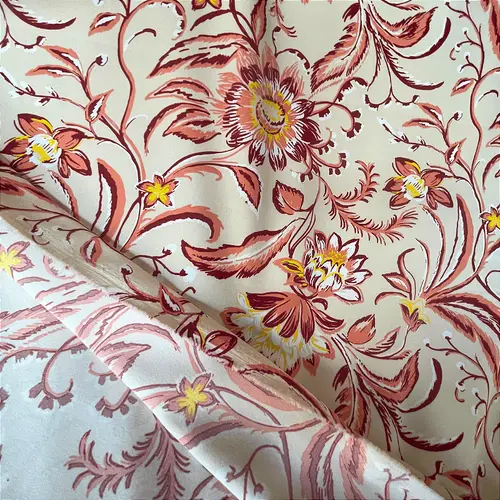 Crepe Estampado Havana - Floral Bege Claro - 1,50m de Largura