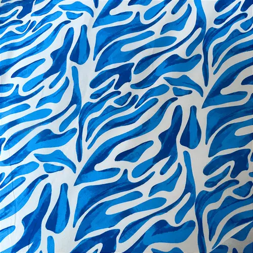 Crepe Estampado Havana - Onda Azul - 1,50m de Largura