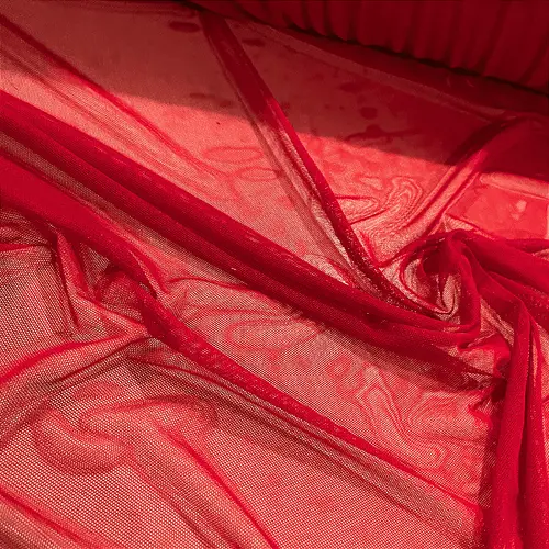 Tule de Malha - Vermelho - 1,60m de Largura