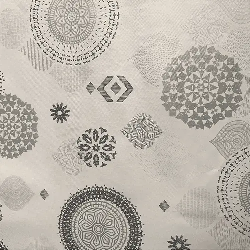 Plástico Térmico Estampado - Vitral Geométrico Cinza - 1,40m de Largura