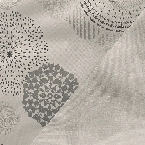 Plástico Térmico Estampado - Vitral Geométrico Cinza - 1,40m de Largura