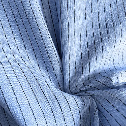 Linho Risca de Giz - Azul Claro - 1,50m de Largura