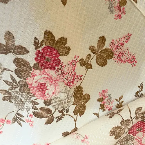 Gorgurinho - Ramagem Floral Rosa e Branco - 2,50m de Largura