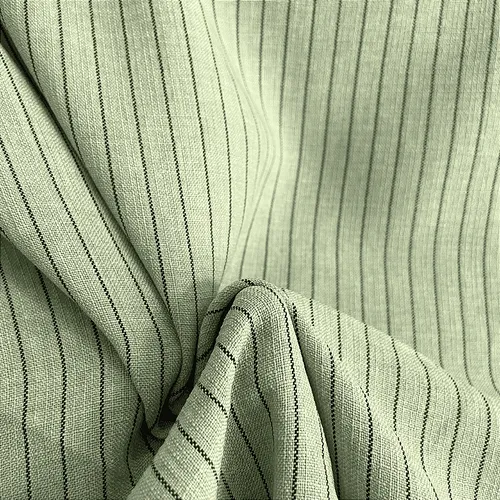 Linho Risca de Giz - Verde Menta - 1,50m de Largura