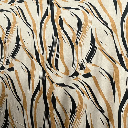 Viscolycra Estampada - Abstrato Amarelo e Preto