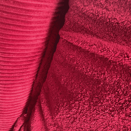 Sherpa Canelada - Vermelho Escuro - 2,50m de Largura