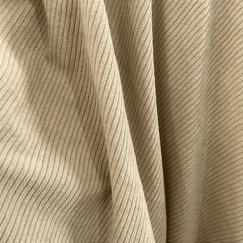 Tecido Veludo Cotelê com Elastano - Bege Claro - 1,50m de Largura | Estrutura, Conforto e Estilo Retrô-Chic