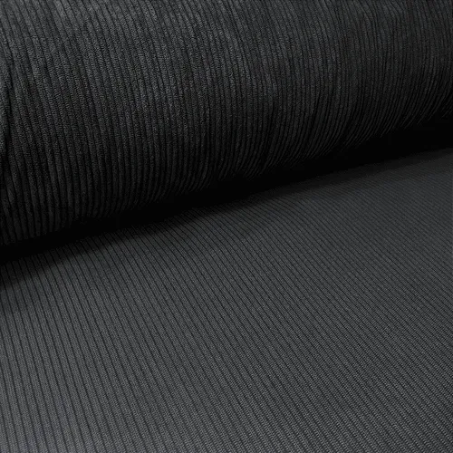 Tecido Veludo Cotelê com Elastano - Preto - 1,50m de Largura | Estrutura, Conforto e Estilo Retrô-Chic