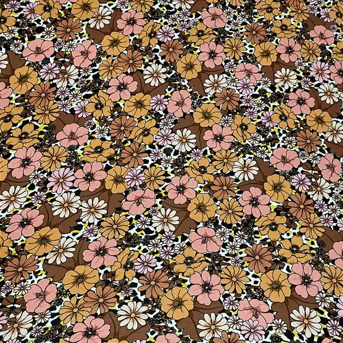 Viscolycra Estampada - Floral Miúdo Bege